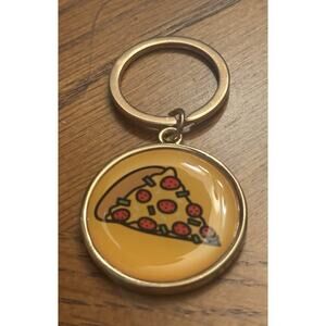 New Pepperoni Pizza Staples Metal Keychain Ring